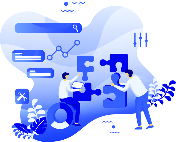 connecting puzzle pieces illustration 