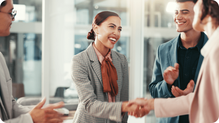 handshake between two females 