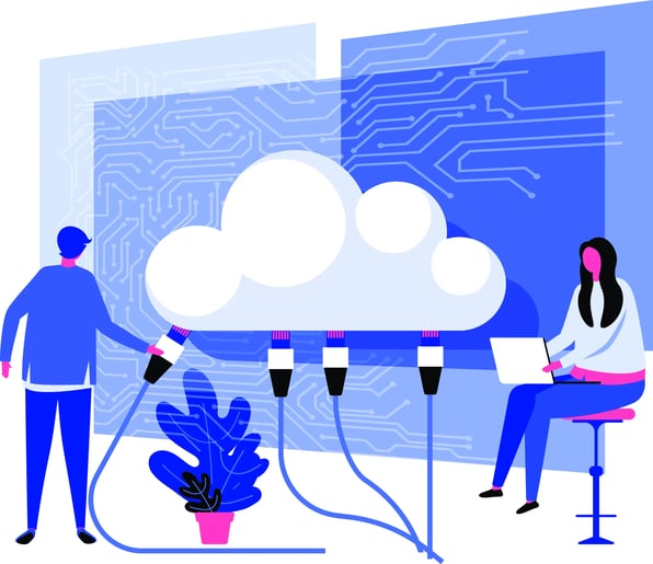 Connecting to cloud illustration